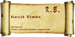 Kuczik Blanka névjegykártya