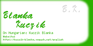 blanka kuczik business card